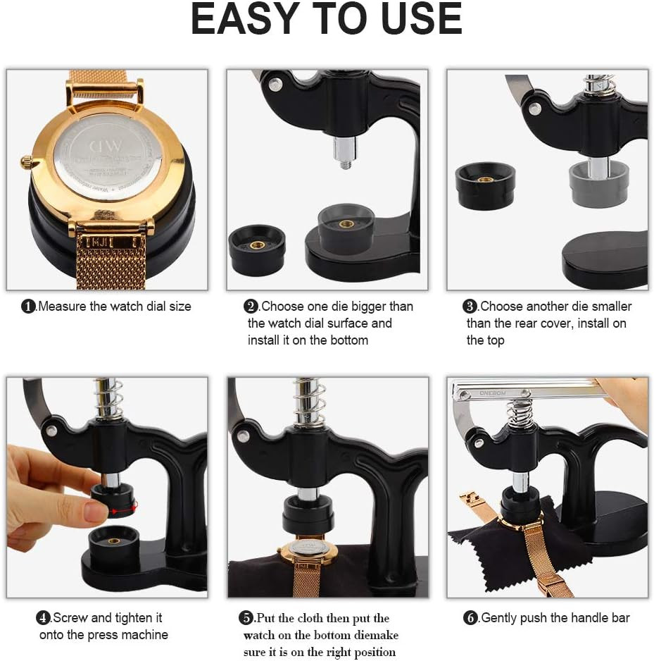 Watch Press Tool Set, Watch Repair Kit Professional with Everything, for Various