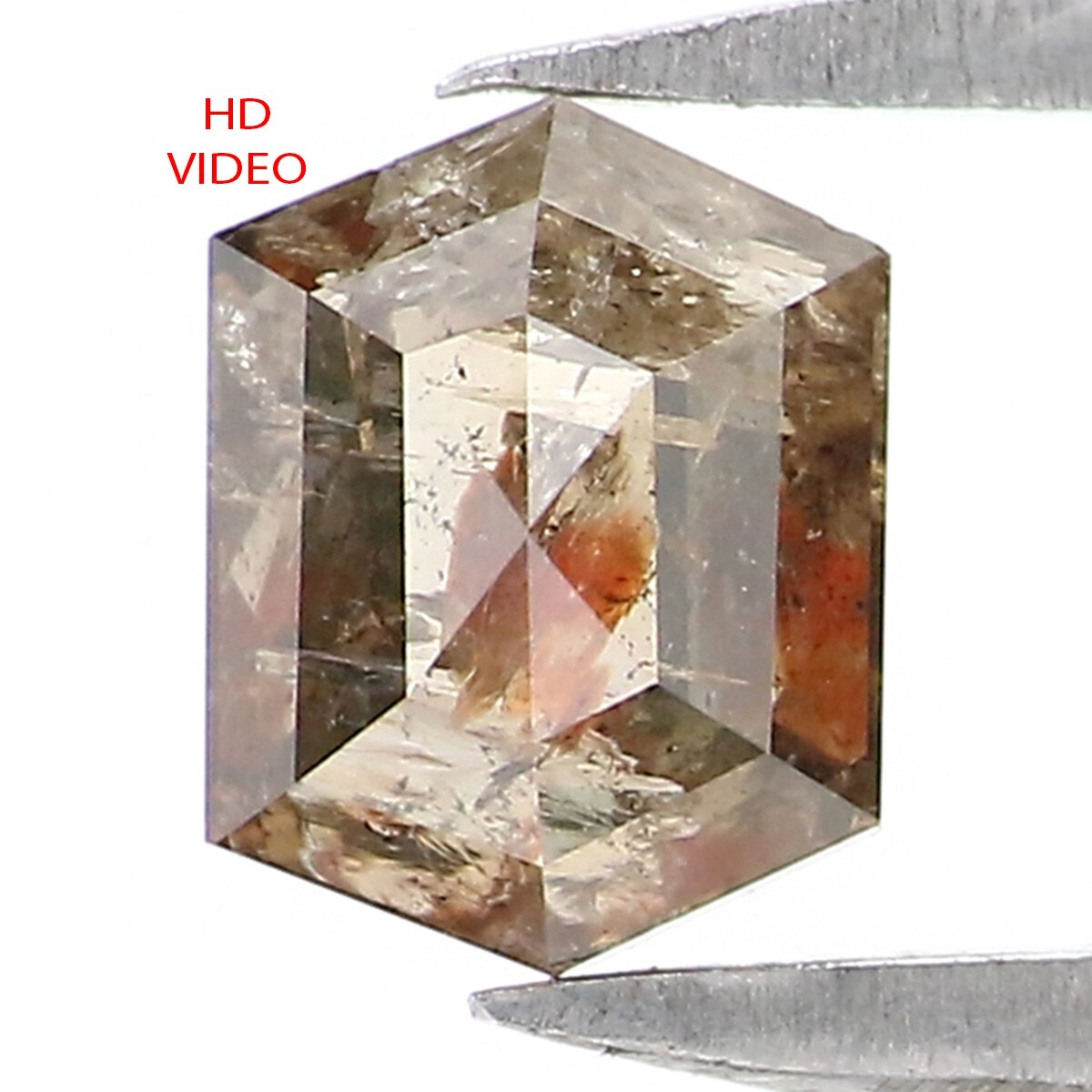 0.50 CT Natural Loose Hexagon Shape Diamond 5.40 MM Brown Color Diamond QK2596