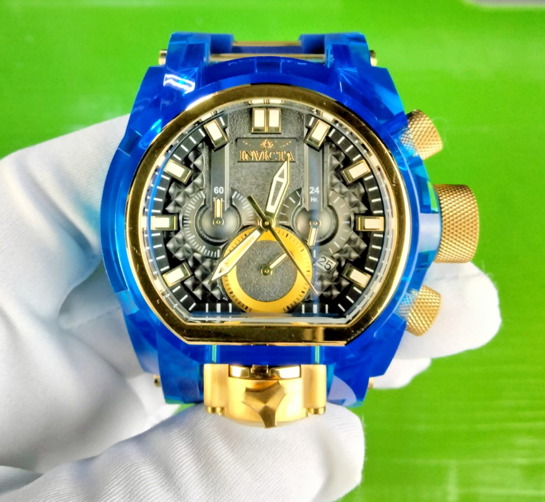 Invicta Bolt Zeus Magnum 46476 52mm Blue Gold Chronograph Watch