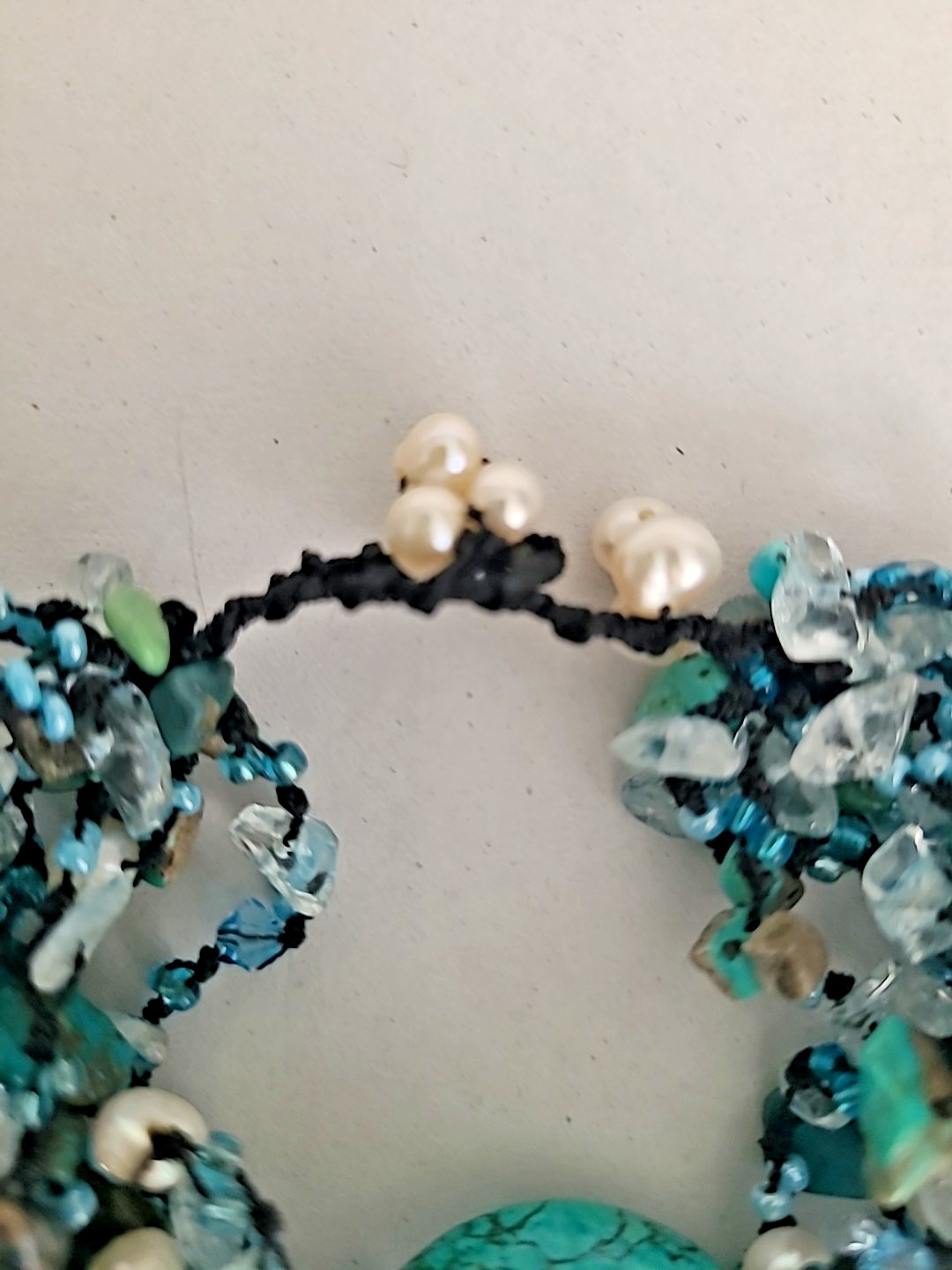 Handmade Turquoise And Freshwater Pearl Beaded Bracelet