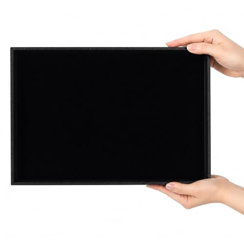 6 Pack Black Velvet Jewelry Tray, Large Velvet Jewelry Organizer Tray,