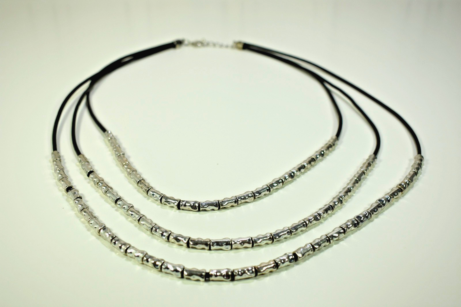 Scooter Bijoux – Women’s Eva Multi-String Necklace In Cord And Silver