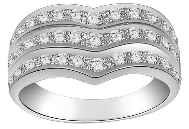 VS1 E Round Cut Diamond 1.01 Ct Right Hand Engagement Ring 14K White Gold 9.20mm