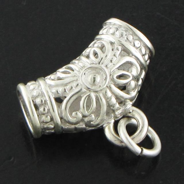 925 Silver 4mm Diameter 4.4gr Bali Handmade Sterling Bail Finding, 7/8″ Wide