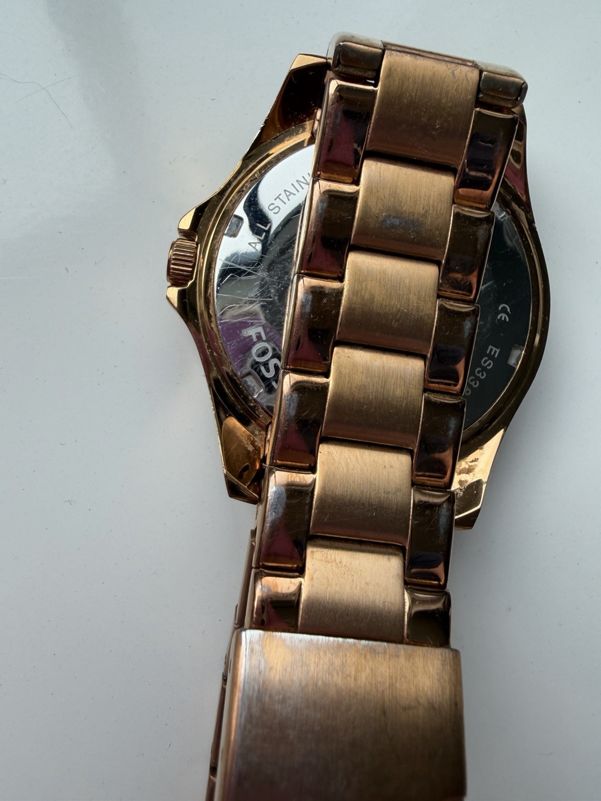 Fossil Gold Tone Wrist Watch for Women/ Teal Dial/ Working/ New Battery