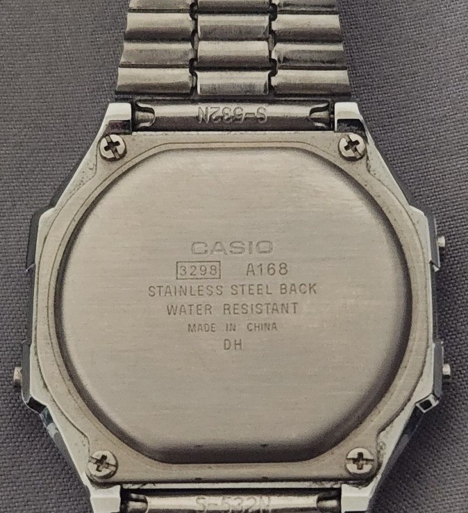CASIO A168W-1, CLASSIC DIGITAL WATCH, CHRONOGRAPH, ALARM, DAY/DATE, ILLUMINATOR