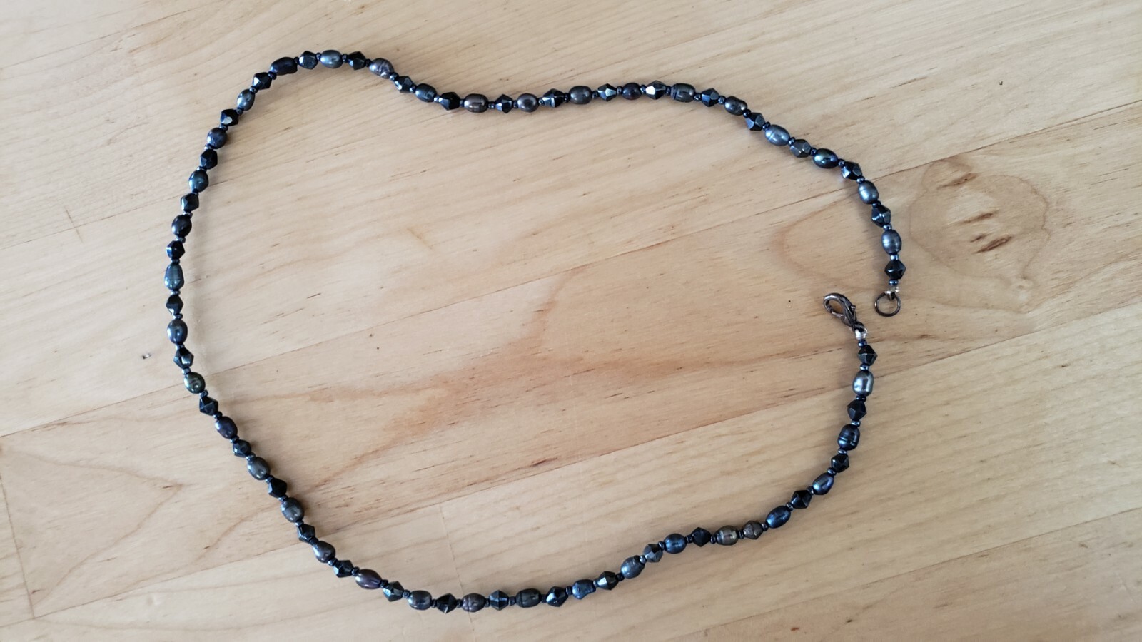 GENUINE GRAY PEARL Necklace 19″, HAND CRAFTED in USA –