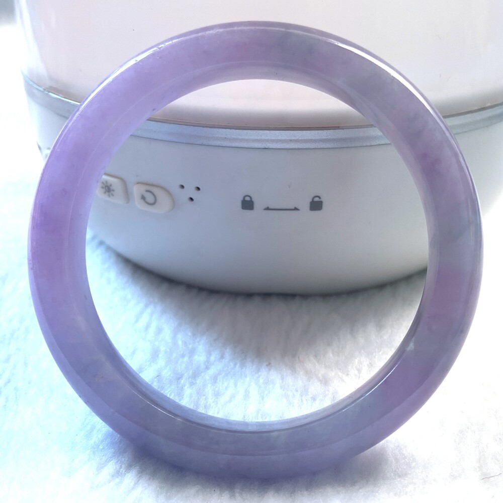 Certified Grade A Lavender 57-58mm Natural Burma Jade jadeite Bangle Bracelet