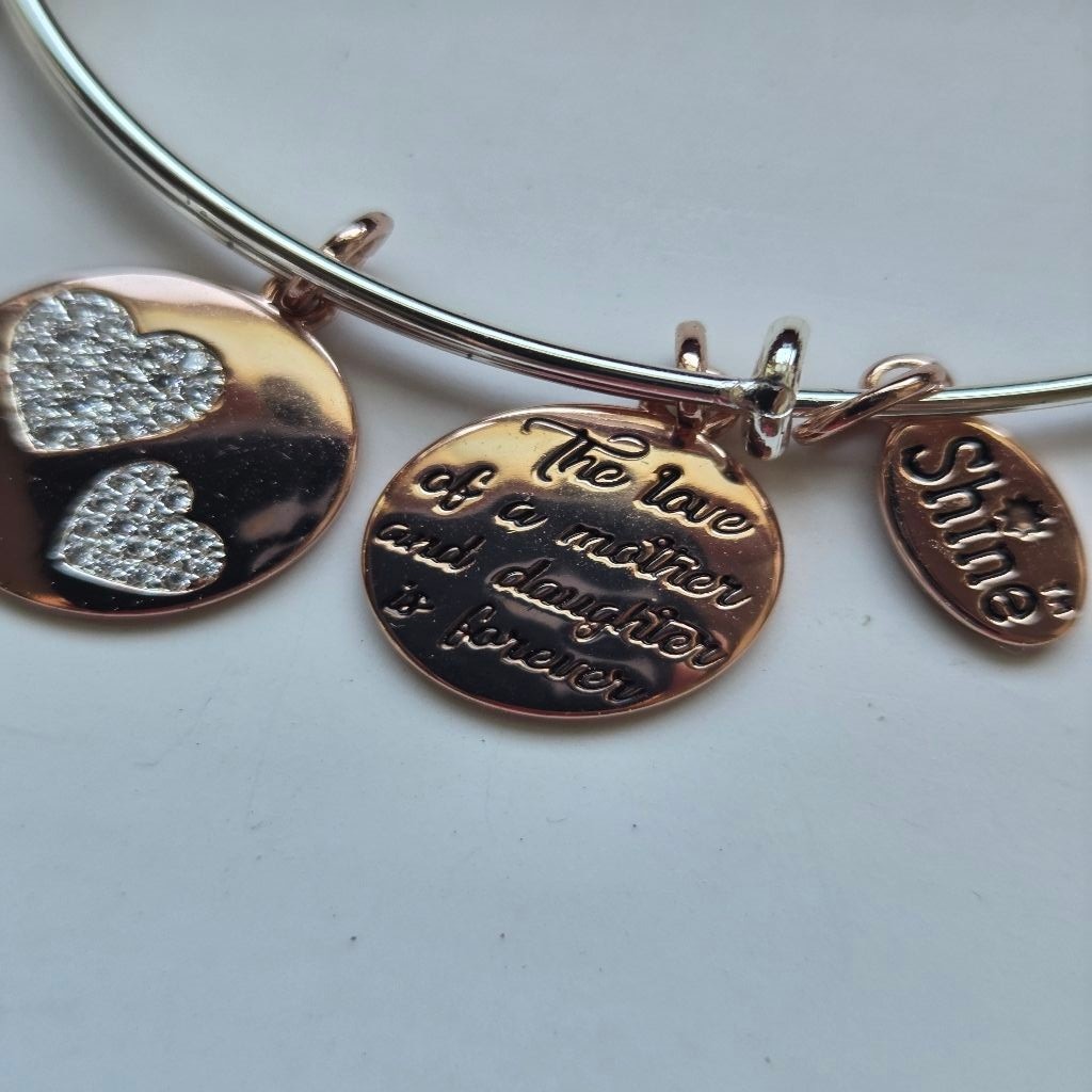Women’s Unbranded Silver Rose Gold Charm Bracelet One Size