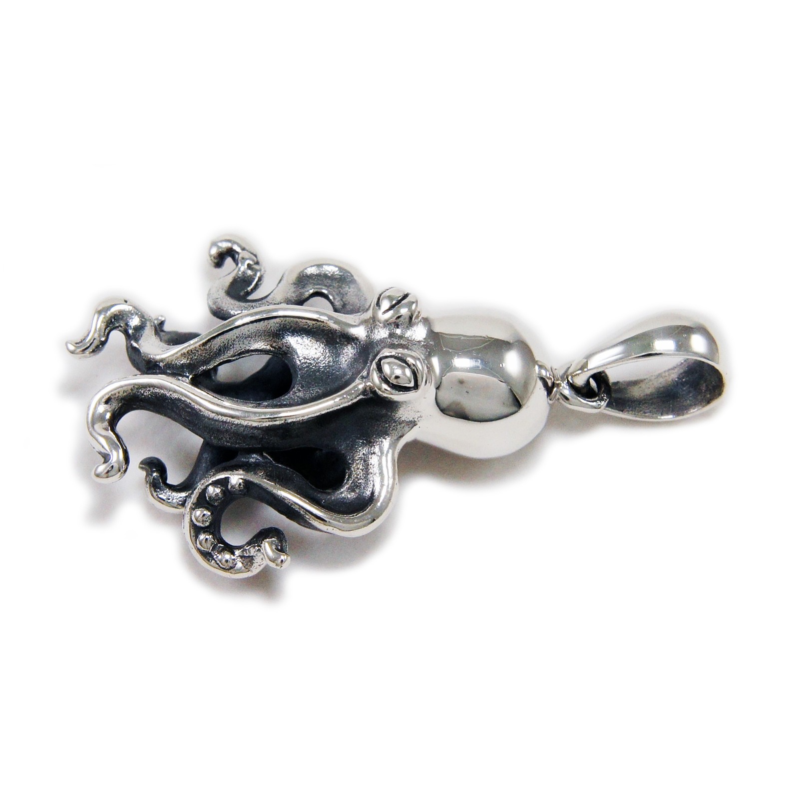 OCTOPUS KRAKEN 925 STERLING SILVER BIKER GOTHIC ROCKABILLY CHARM PENDANT GJ-002