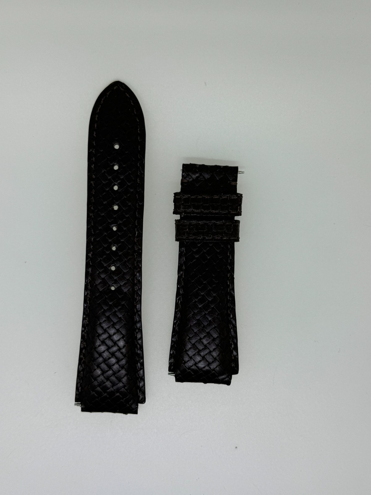 KRIEGER Gigantium 20mm Lug Dark Brown Leather Watch Band Strap 115mm+77mm
