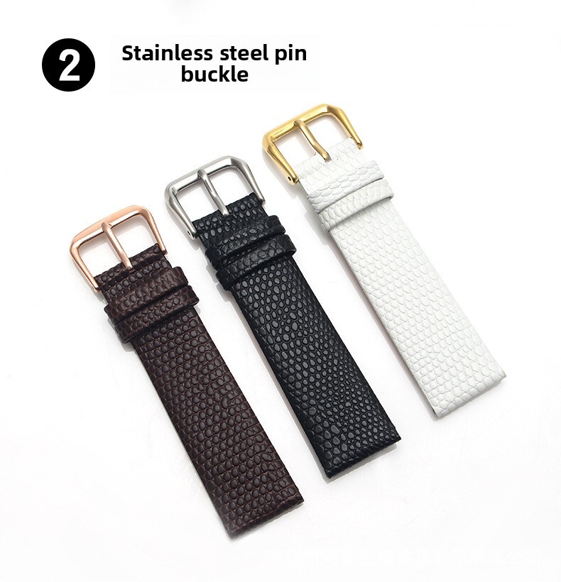 Ultra-thin lizard grain leather watch band strap cowhide wristband 10mm-22mm