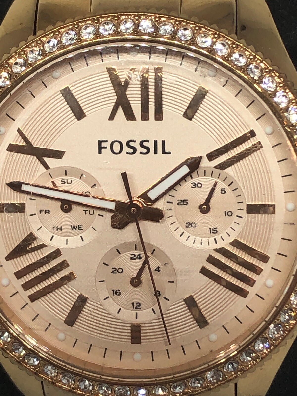 Fossil AM4483 Women’s Stainless Steel Analog Rose Gold Dial Genuine Watch HG55