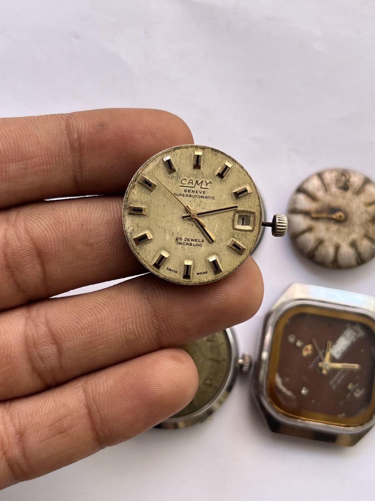 VTG Swiss ETA Movement Lot 1113 2472 2879 2451 Benrus Atlantic Camy For Parts