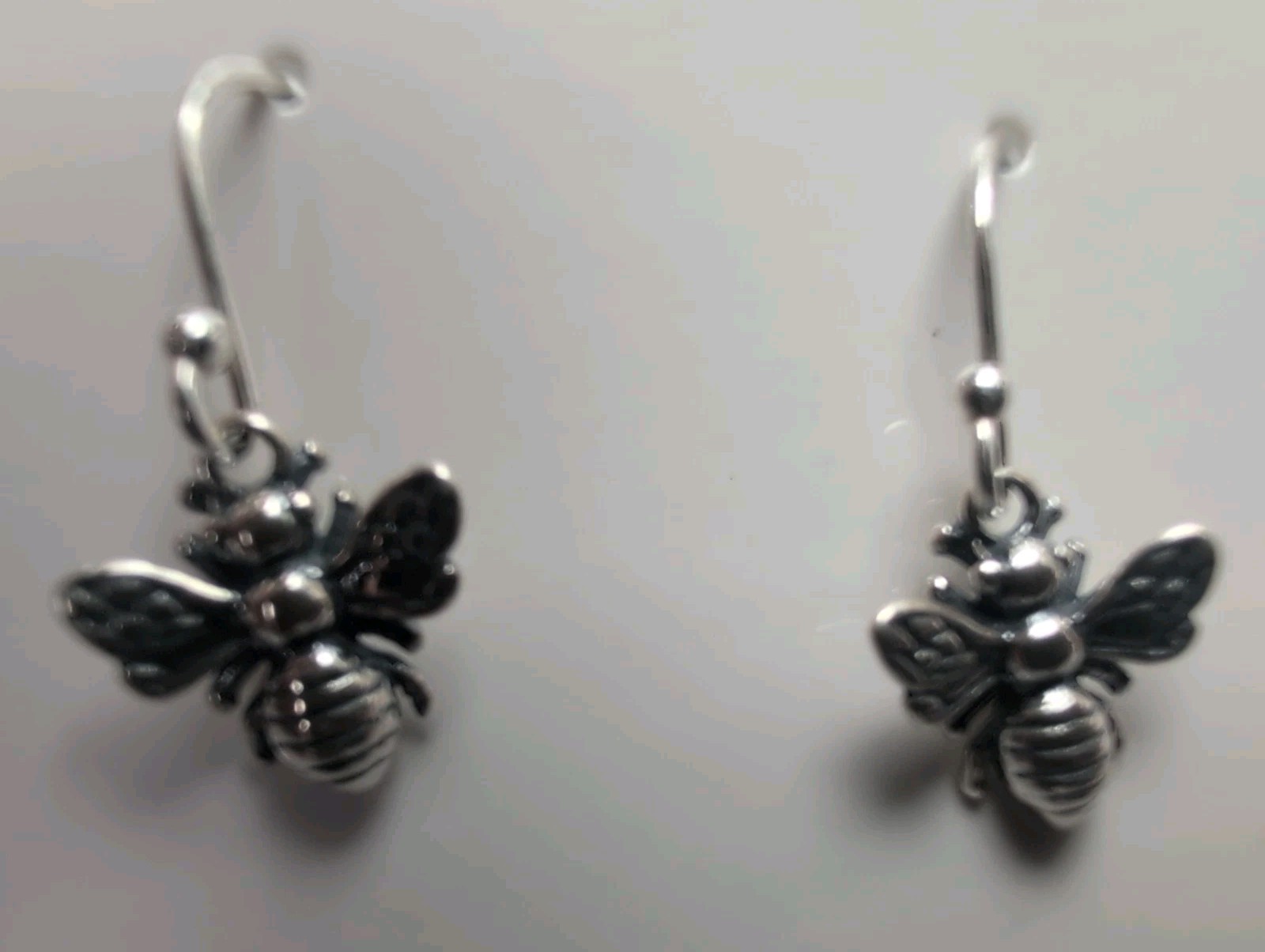 Cute Sterling Silver Bumblebee Honey Bee Dangle Drop Earrings Insect Gift New!!!