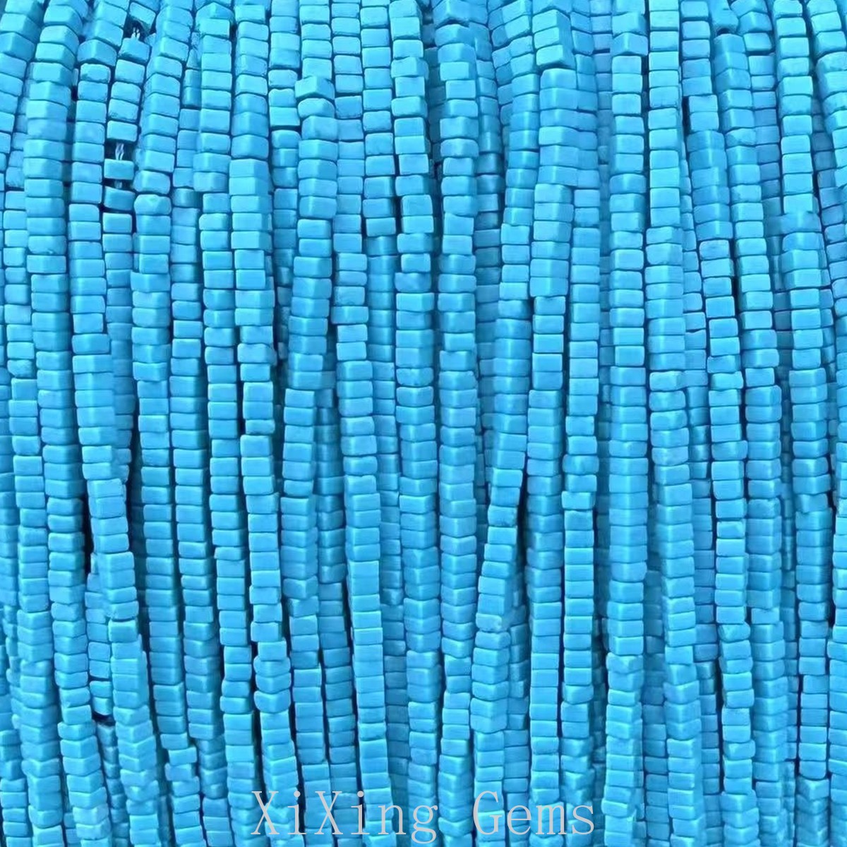 1x2mm Natural Blue Turquoise Flat Square Disc Spacer Beads for Jewelry Making
