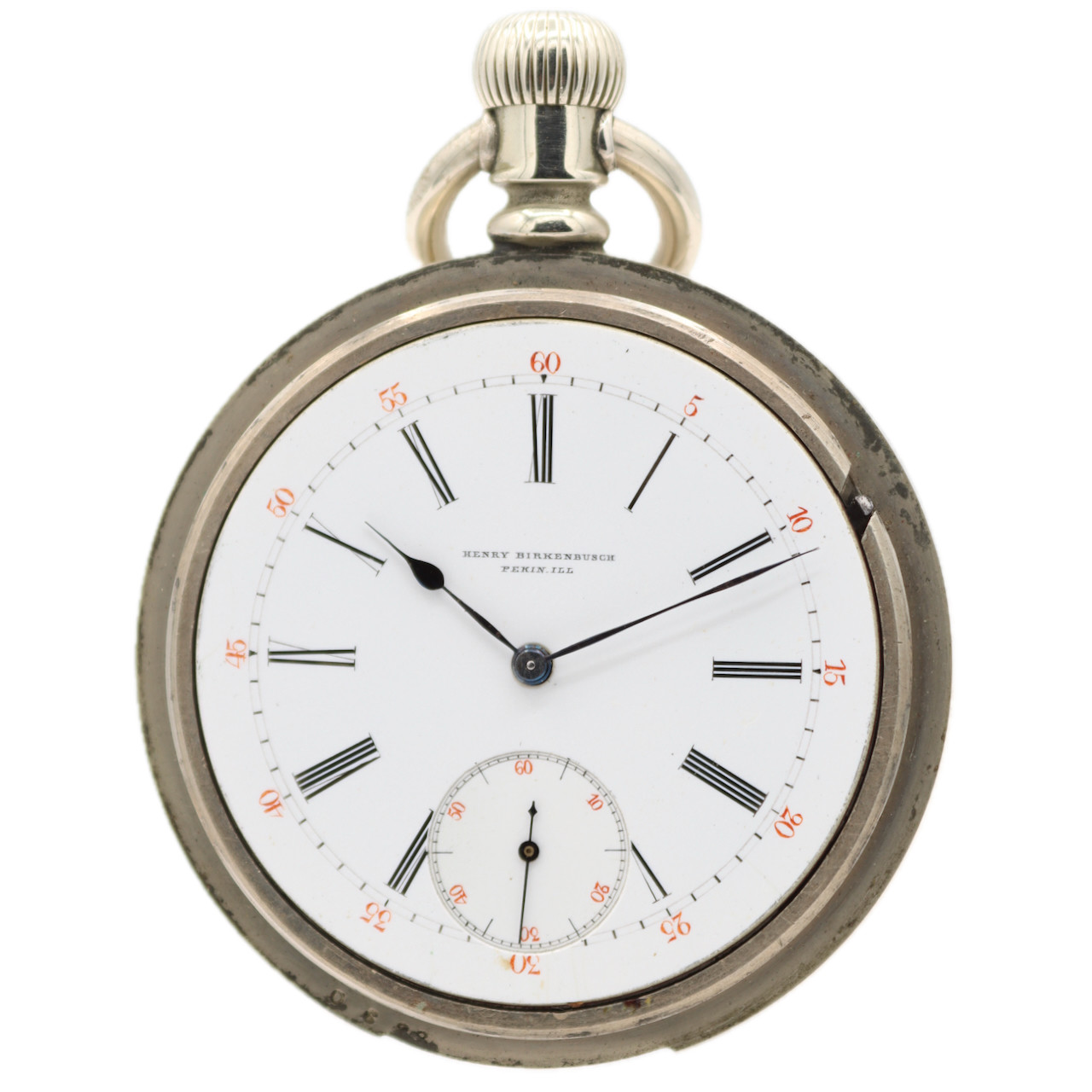 Antique 18s Longines 15 Jewel Henry Birkenbusch Mechanical Pocket Watch Swiss