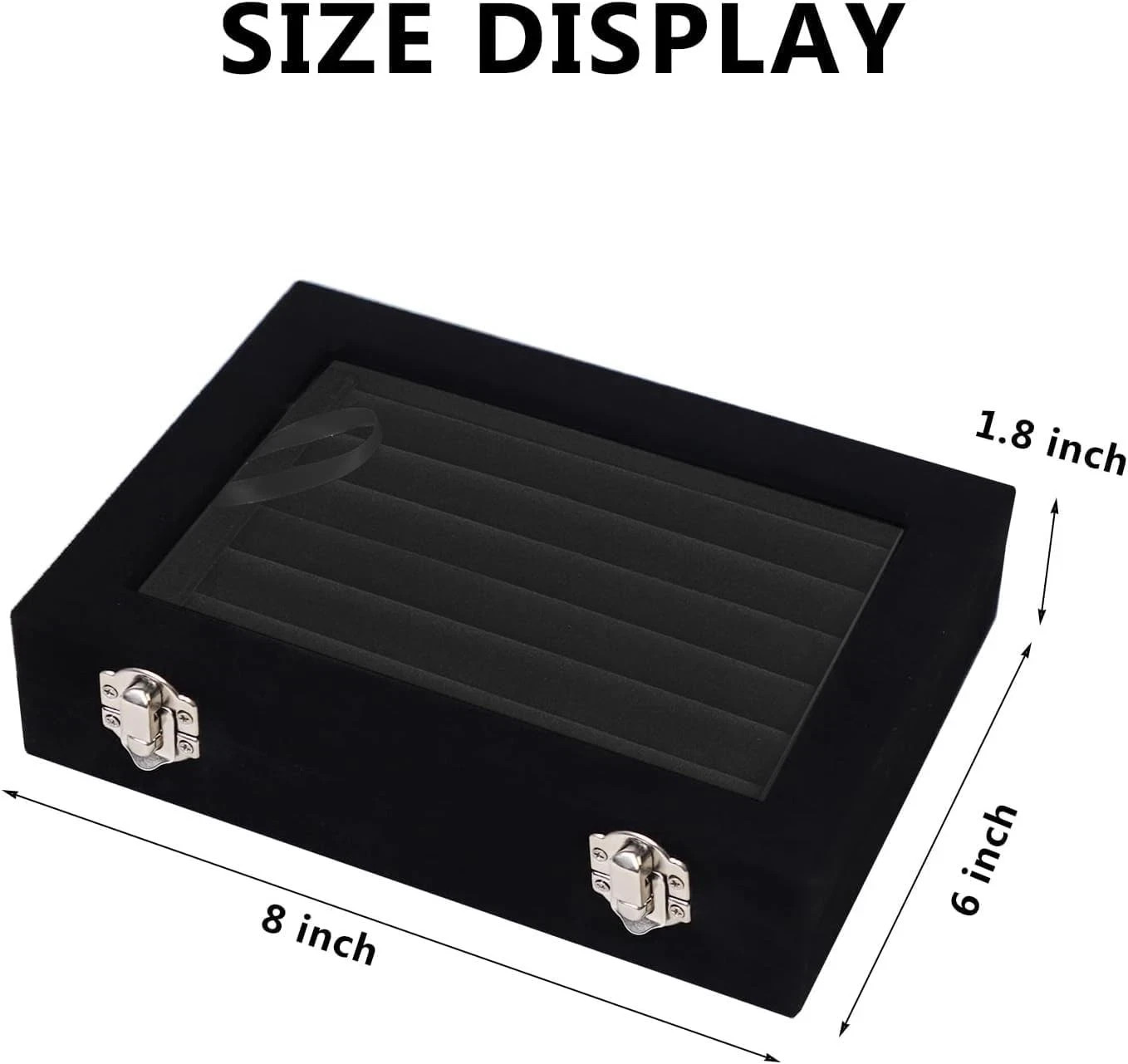Jewelry Box Rings Organizer Tray 7 Slots Velvet Jewelry Earring Storage Box With