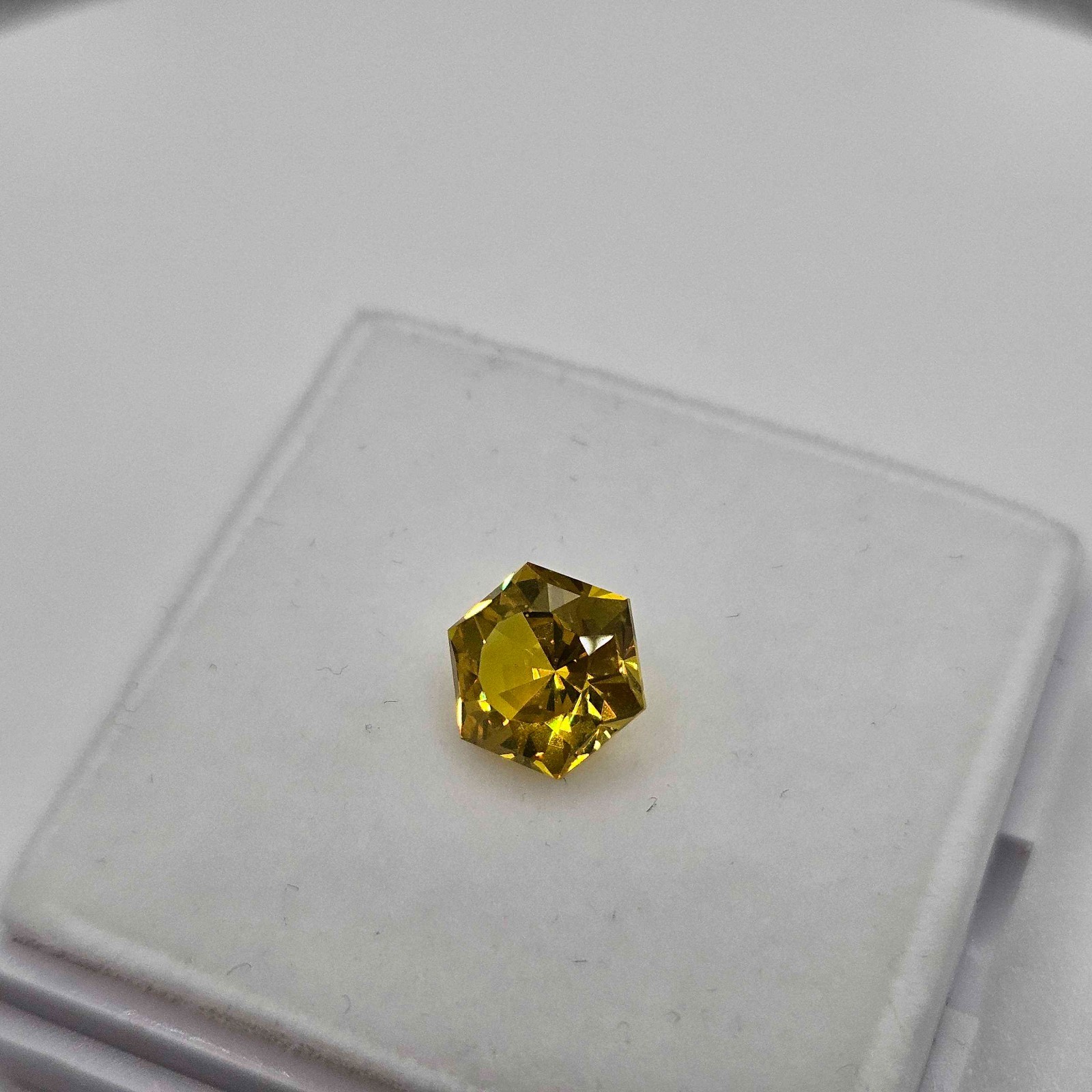 Artisan YAG Garnet 3.705ct Prism glow | Radiant Brilliant Hexagon | LAB