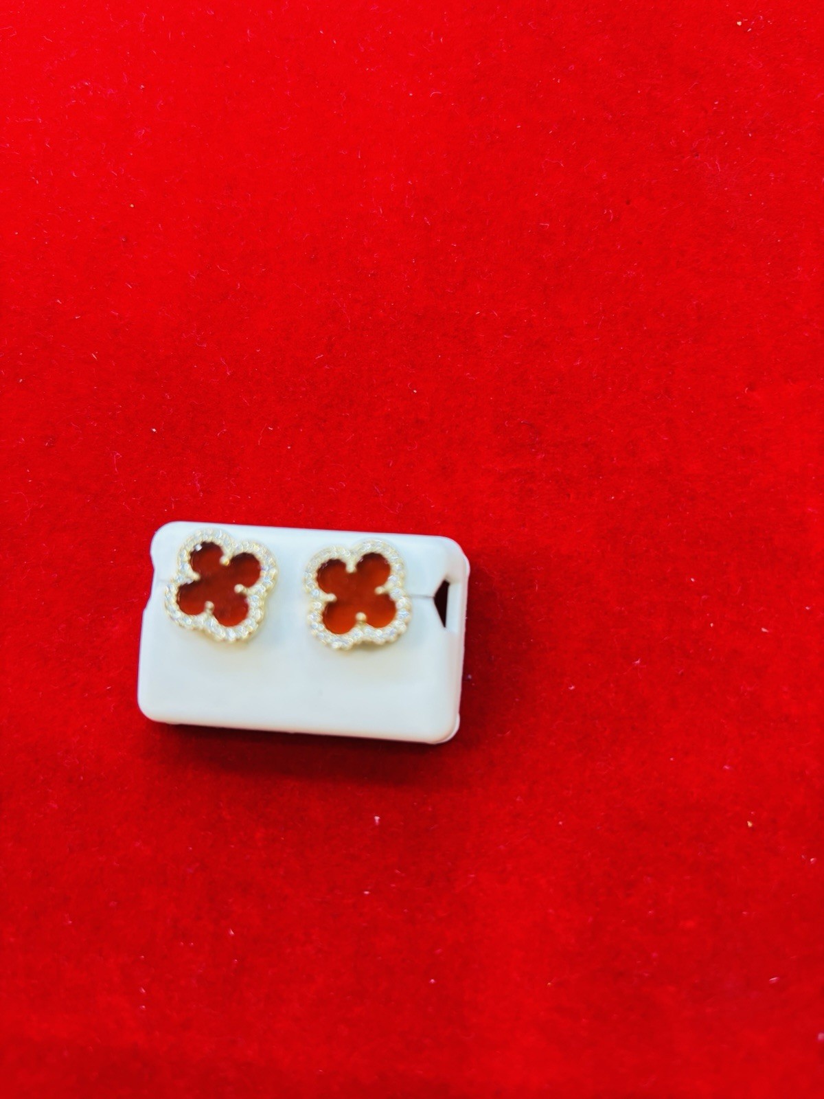 925 Sterling Silver Gold Tone Square Moissanite Pavé Stud Earrings Butterfly