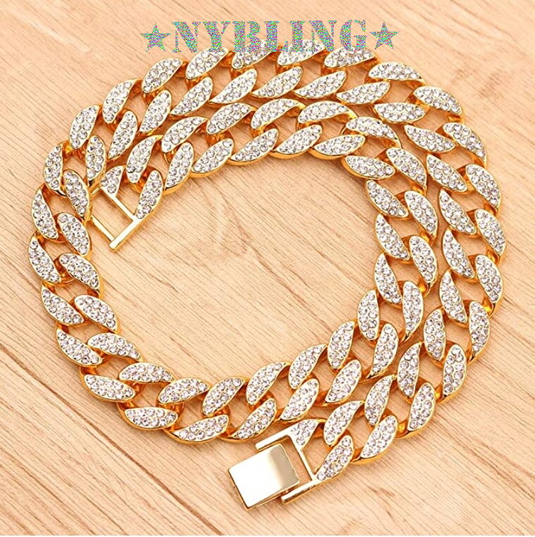 16MM ICED Miami Cuban Choker Chain Necklace or Bracelet Mens Plated CZ Jewelry