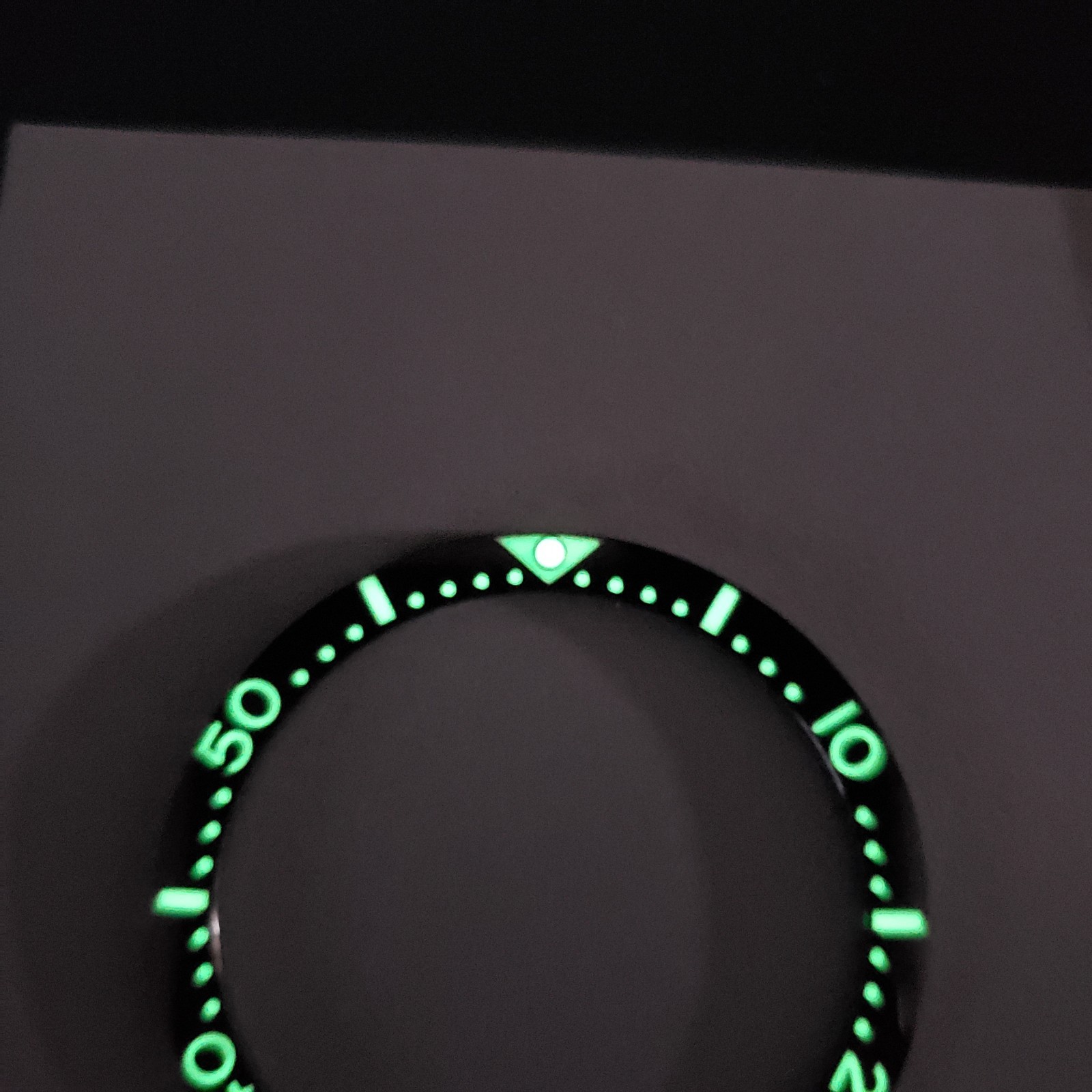 BLACK CERAMIC 38mm FULL LUME FLAT BEZEL INSERT for SEIKO With Pip