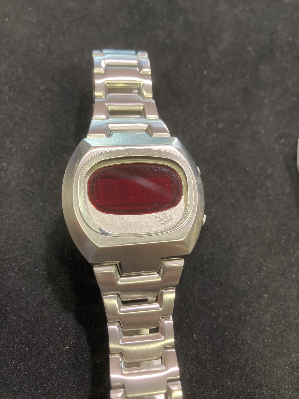 Adidas HSD 601 LED Watch silver steel digital red 70s 80s retro