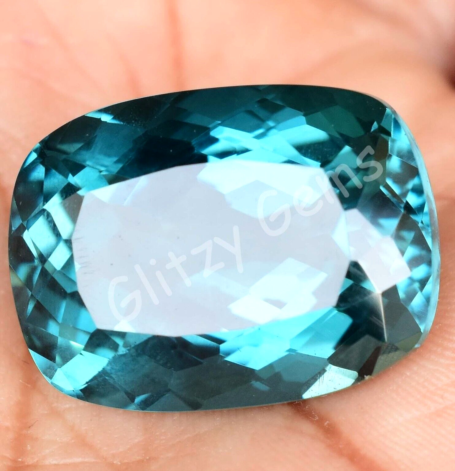 Natural 43.60 Ct Paraiba Tourmaline Greenish Neon Blue Copper Loose Gemstone