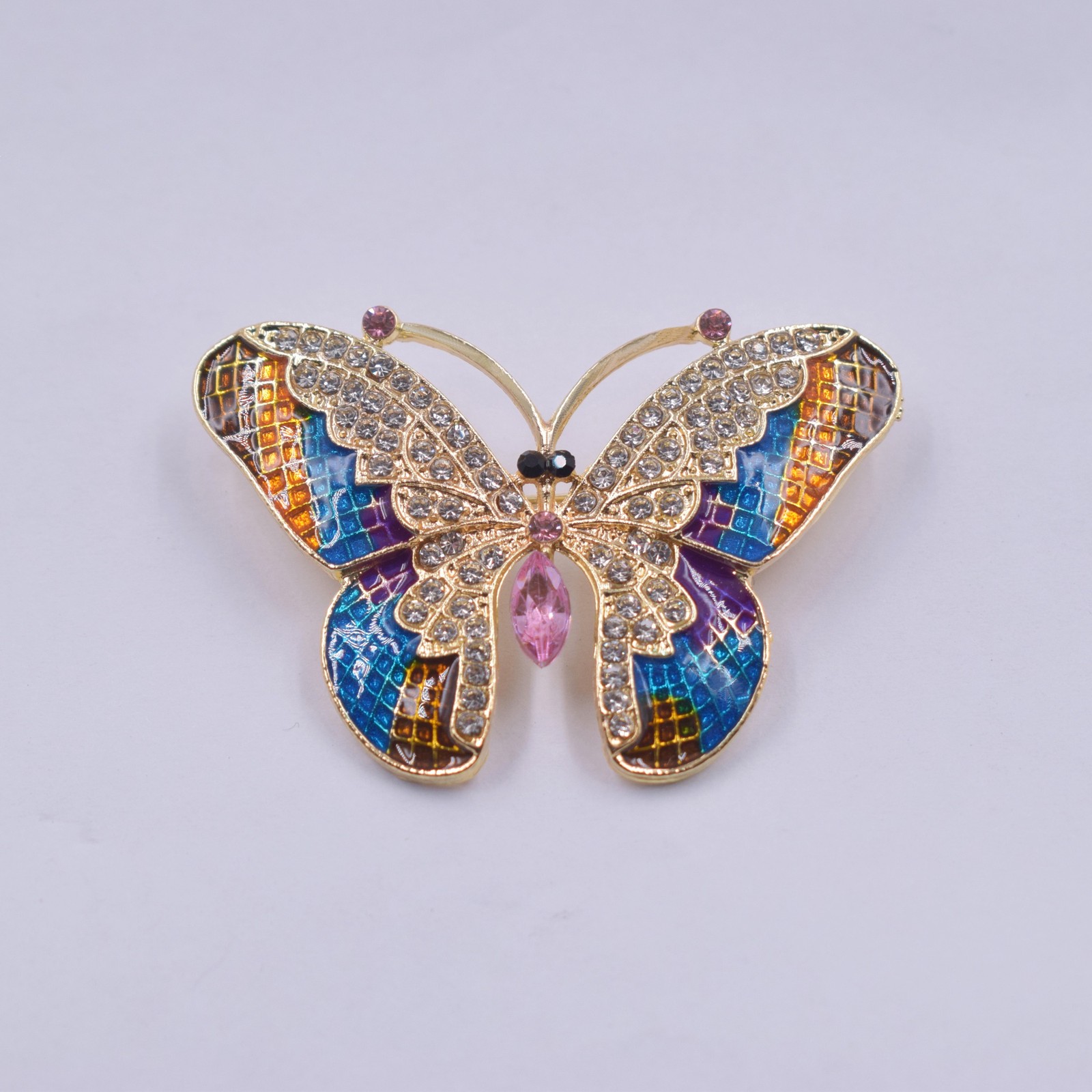 Fashion Luxury Colorful Rhinestone Butterfly Brooches for Women Insect Brooch
