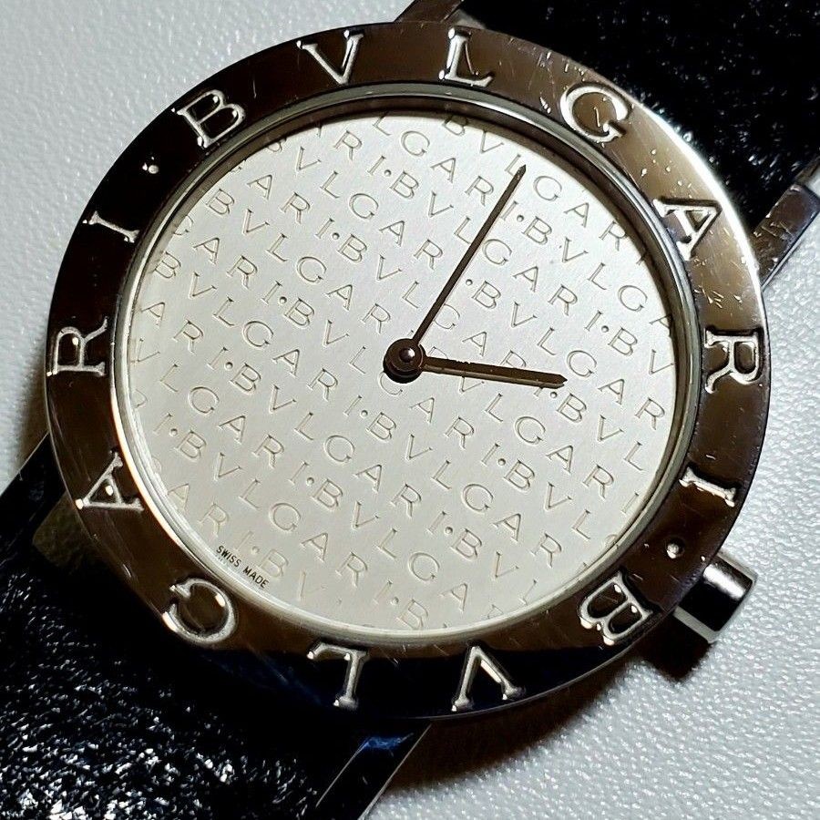 [B1P] BVLGARI BB33 Logo Mania White Dial Quartz Men’s Watch [k3p]
