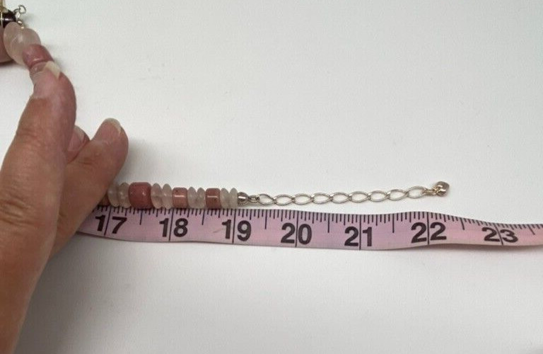 Jay King DTR Mine Finds Necklace & Earrings Pink Rondellelle .925 Graduated 19″