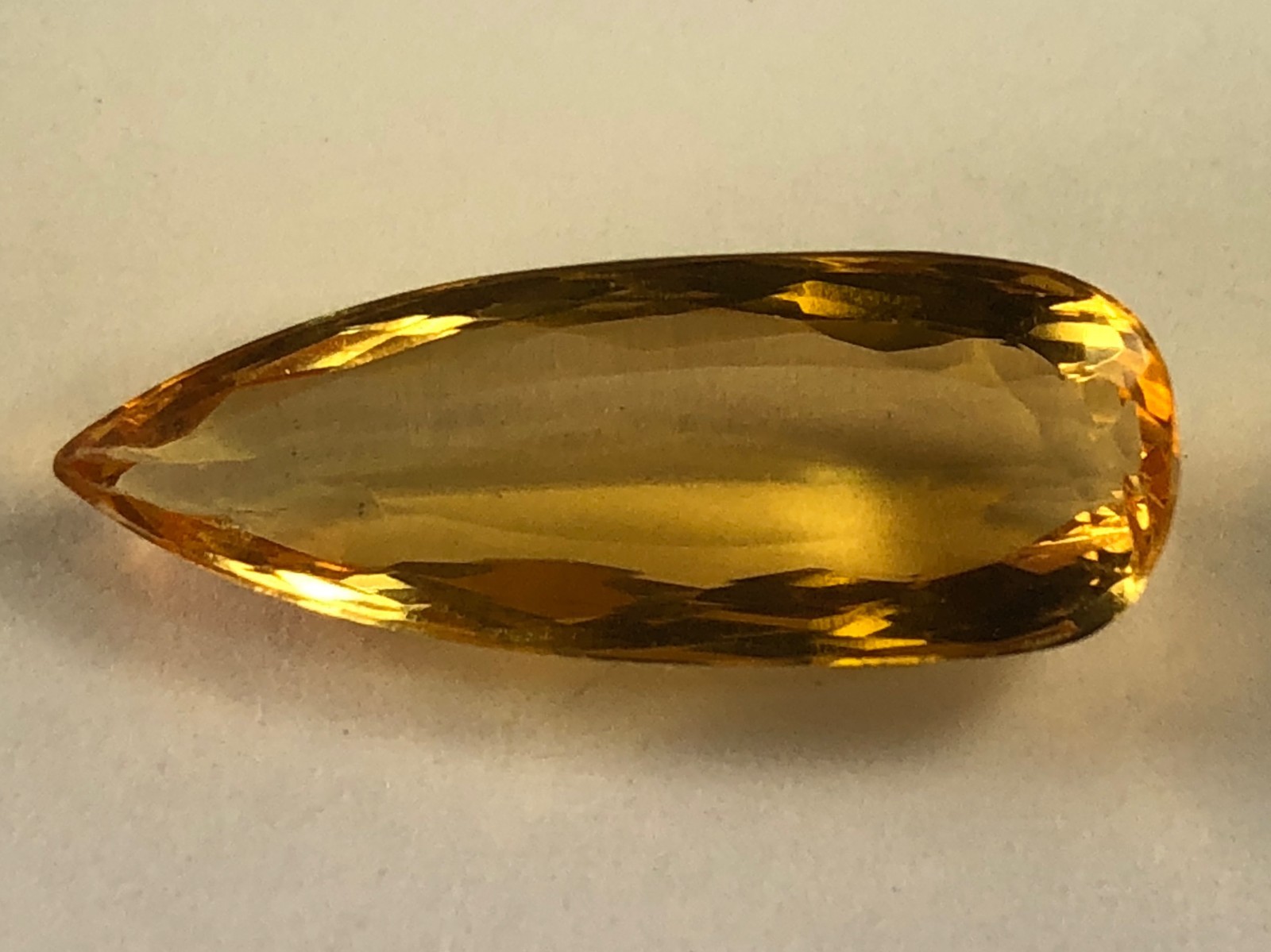 Imperial Topaz 7.43 Ct Clarity IF Pear Cut Natural Golden Brazil I051