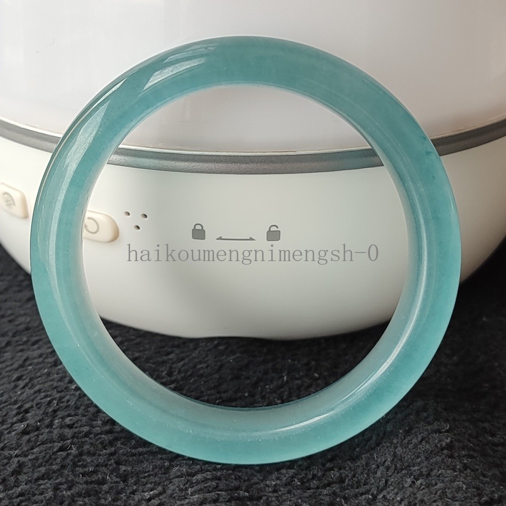 Certified Ice Bluewater 53-54mm Natural Burma Jade jadeite Bangle Bracelet