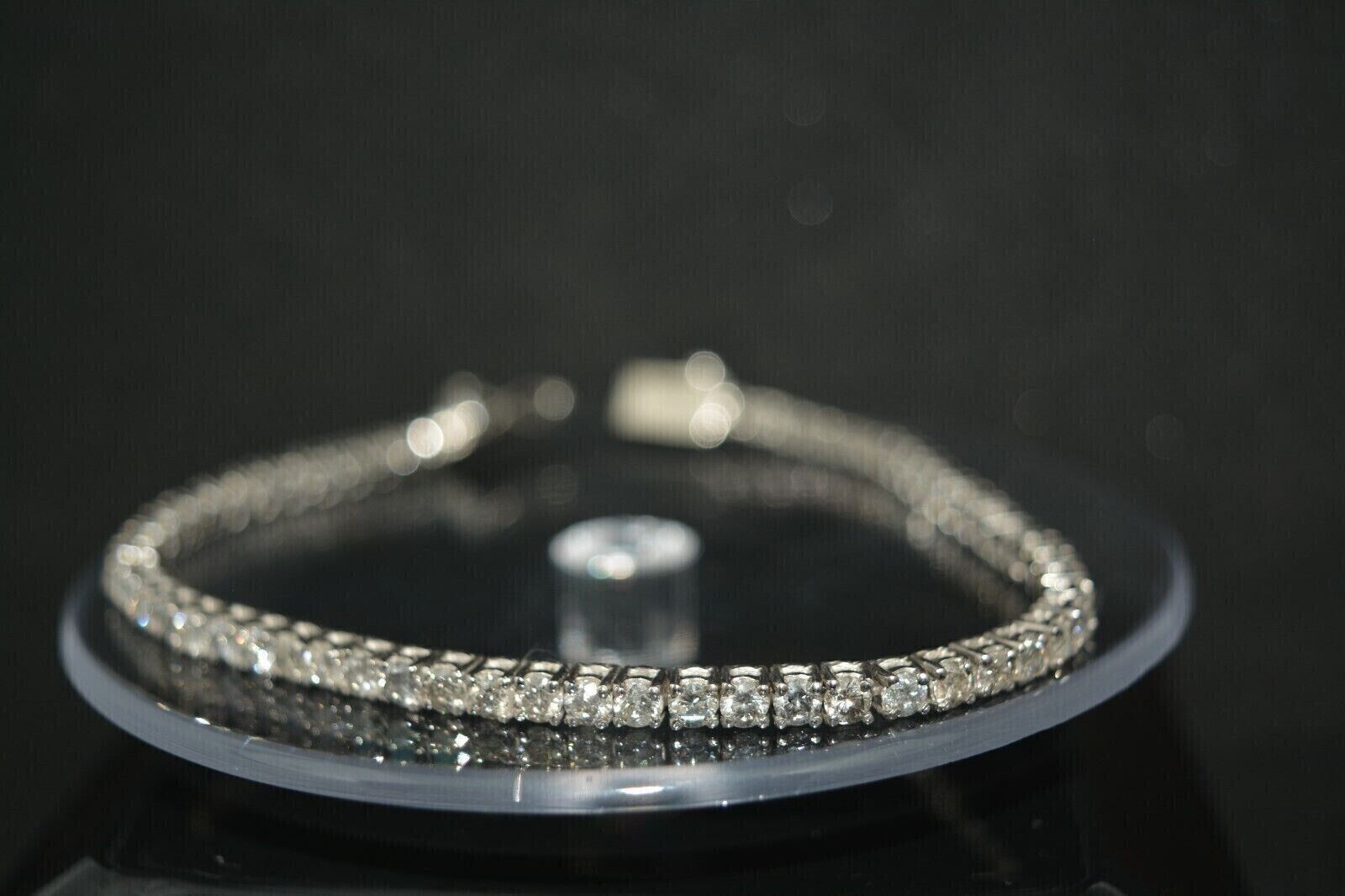Cyber Monday Sale ! Lab Grown Diamond Round Tennis Bracelet In 14k White Gold