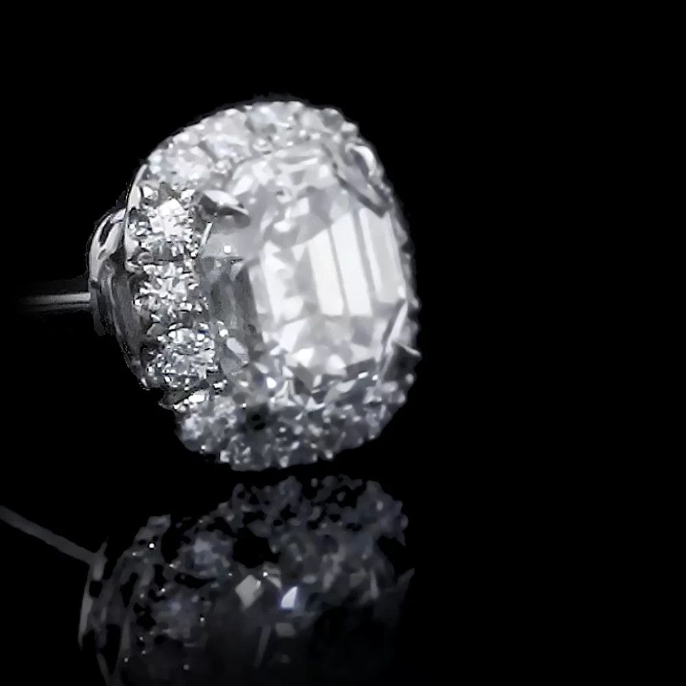 4 CT Asscher F-VS1 Lab Grown Diamond Women Wedding Stud Earrings 14K White Gold