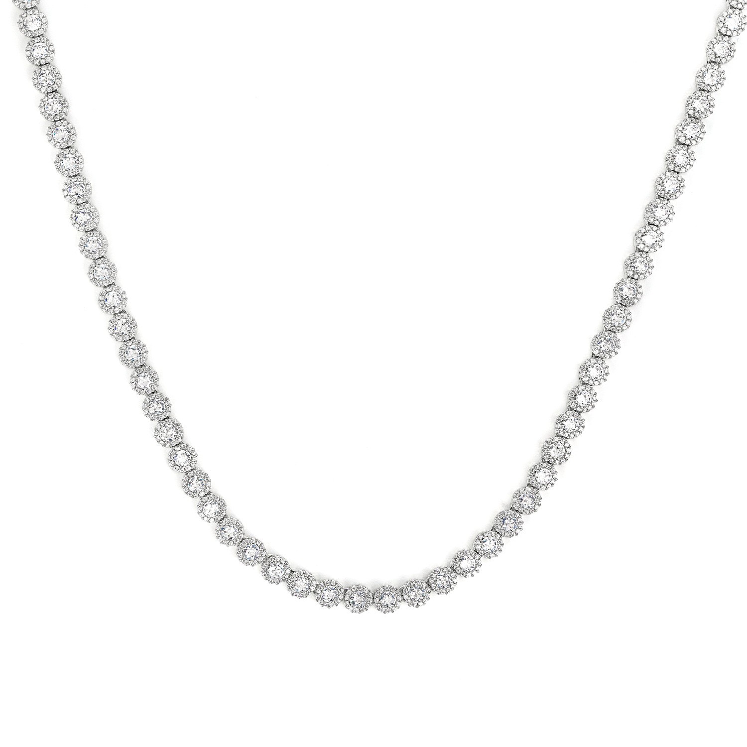 Unisex 5MM Tennis Bracelet Necklace Round HIP HOP CZ 16-20” chain Jewelry