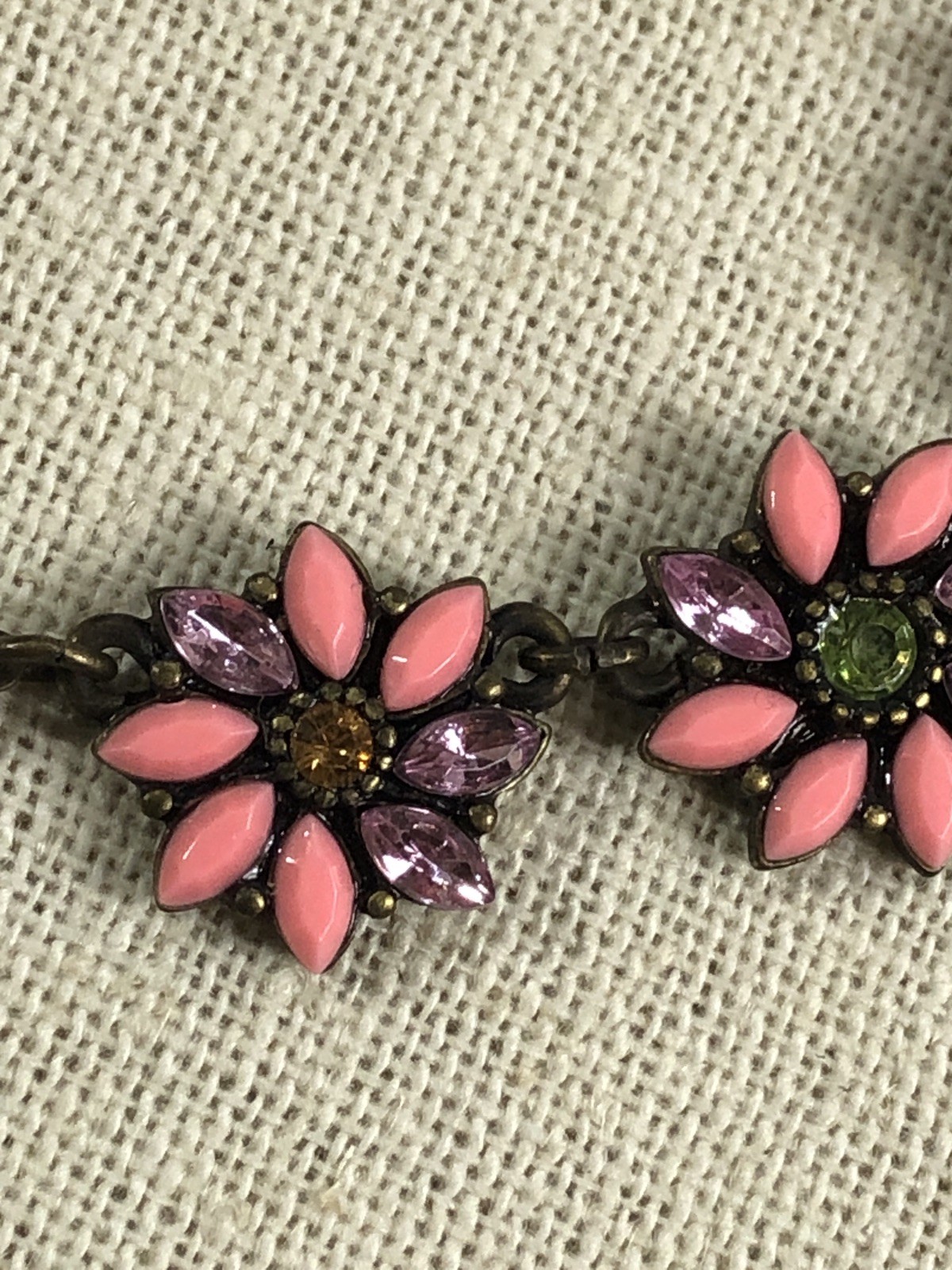 Betsey Johnson Necklace Pink Flower Adjustable Slide