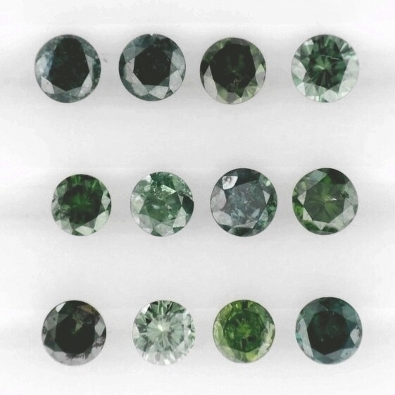 GREEN DIAMOND 3.25 MM ROUND CUT ALL NATURAL SOLD PER STONE F-2778