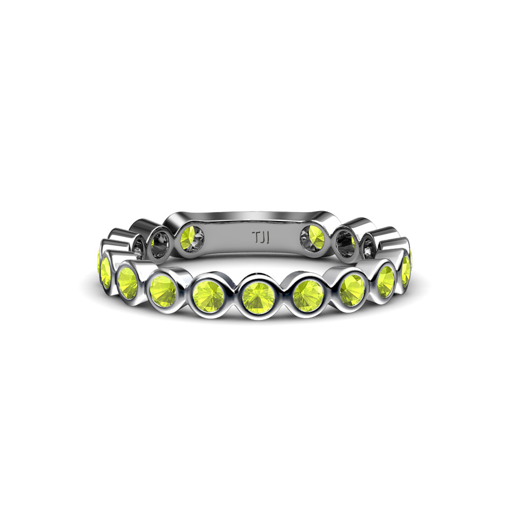 TriJewels Peridot Bezel Set Eternity Band 0.89 ctw in 14K Gold JP:13976
