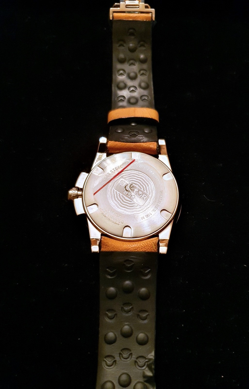 New Sector 850 Moon Phase Steel Leather 100Mt Swiss Made Watch