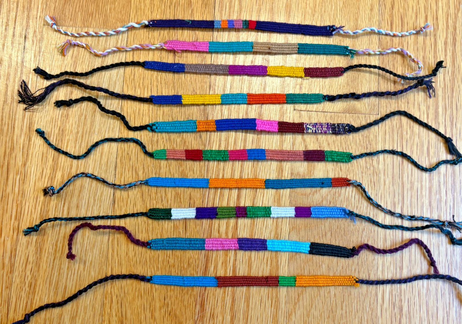 Friendship Bracelet Guatemala Mayan Woven Unisex Artisan Handmade Ties Lot of 10
