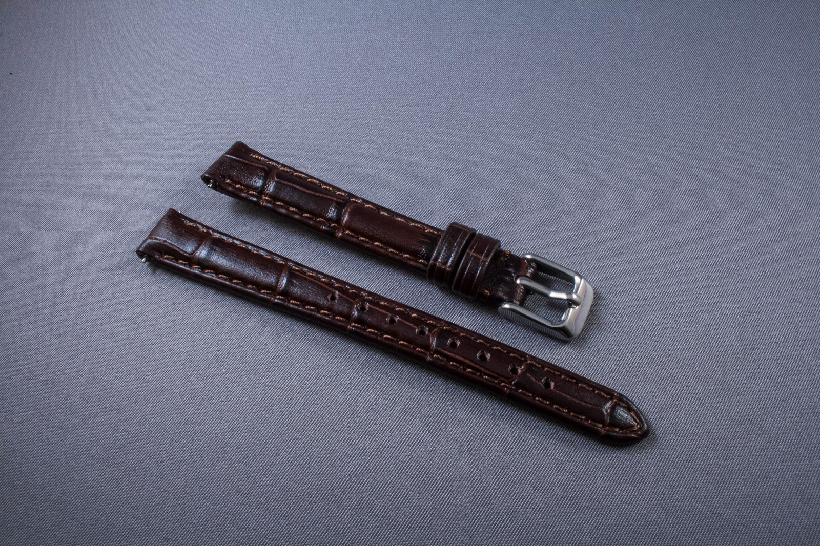 12mm Brown Genuine Leather Watch Band Strap Interchangeable Michele CSX Mini