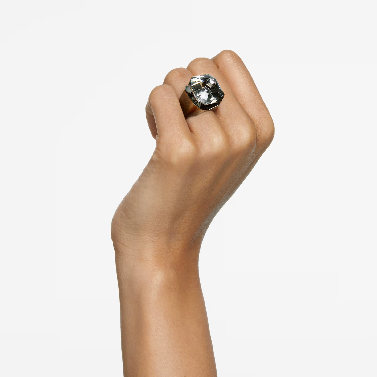 SWAROVSKI BNIB Numina ring Octagon cut, Grey Gold-tone Size 52 & Gift Bag £195