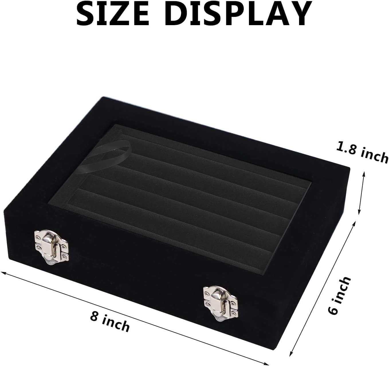 EONGOA Jewelry Box Rings Organizer Tray 7 7.87 x 5.90 x 1.77 inches, Black
