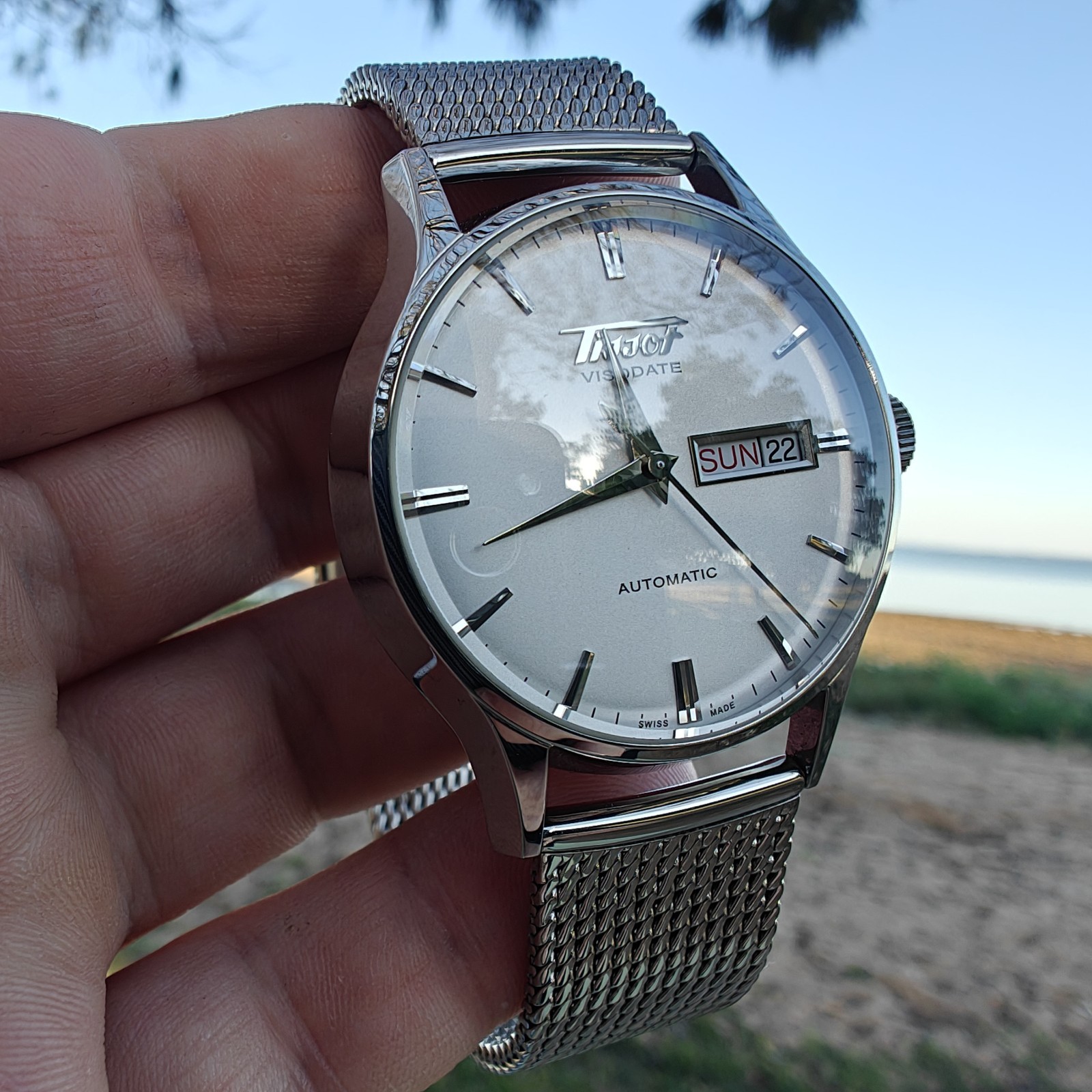 Tissot Visodate Heritage Automatic – White Dial – Skeleton Back – With Box