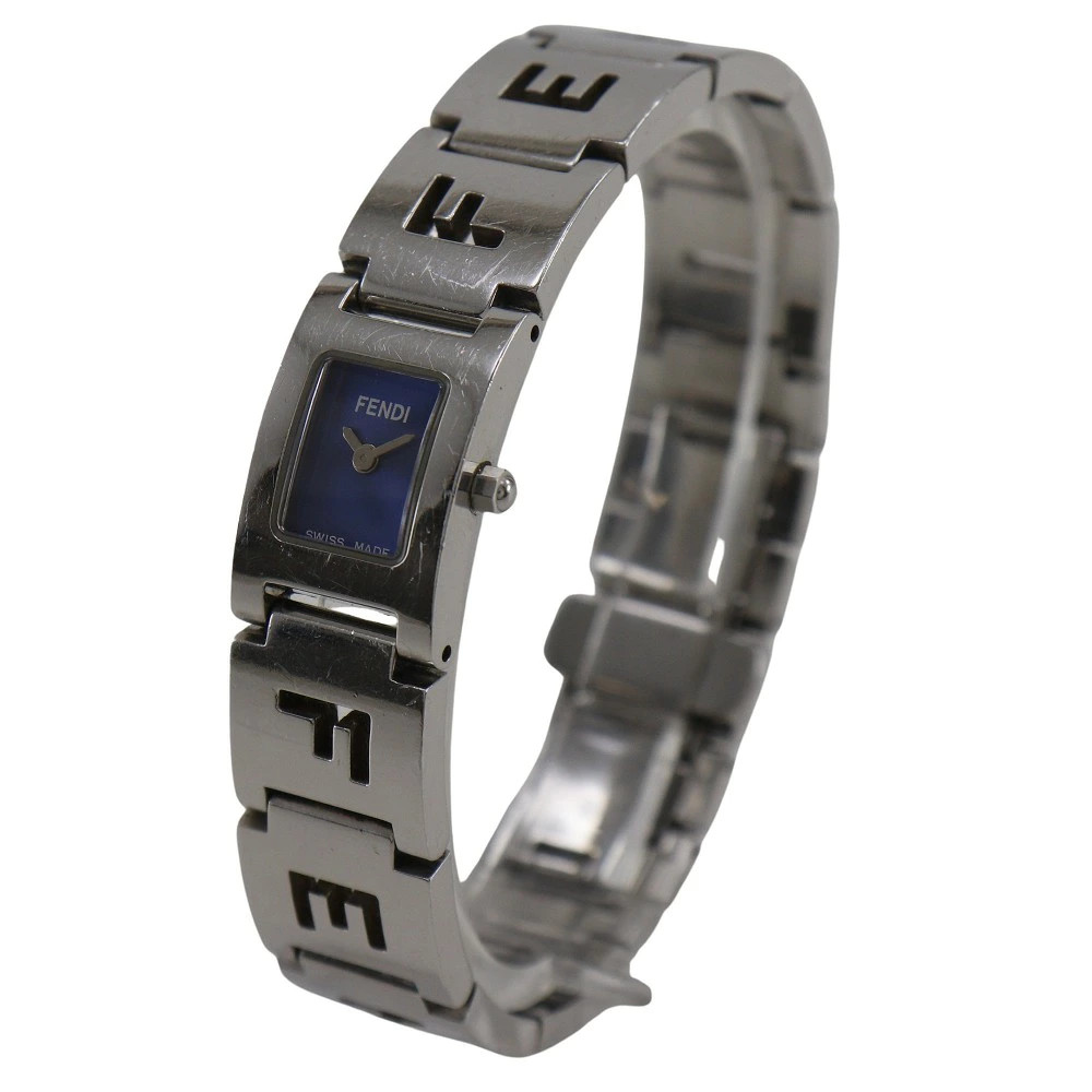 FENDI Orologi wristwatch 3150L Stainless Steel Silver Quartz Analog Blue Dial Ol