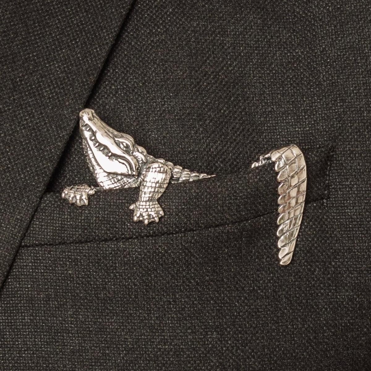 Men Suit Collar Pin Brooch Trendy Personality Pin Animal Tiger Octopus Jewelry