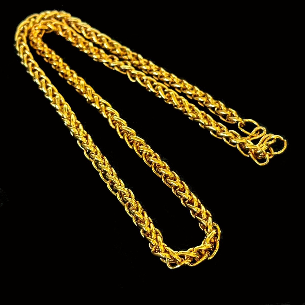 Vintage Golden Gold-tone Necklace Chain, Width 6 mm, 21 inch