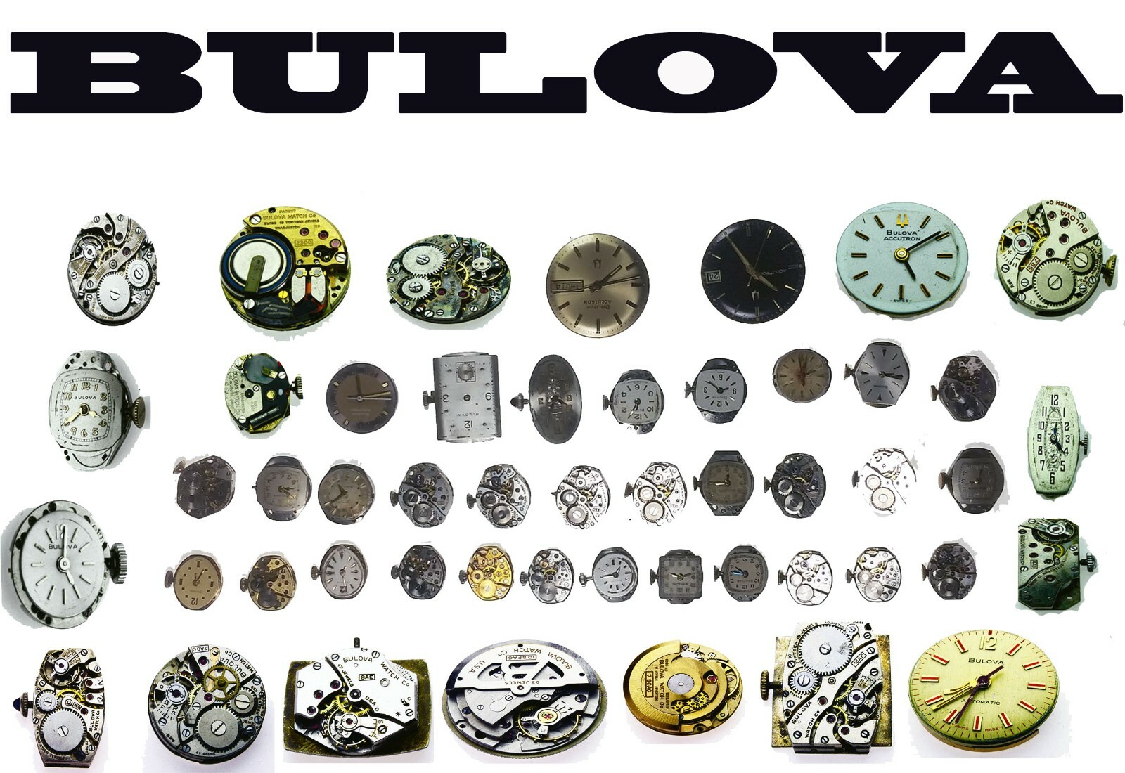 Bulova Used Vintage Watch Movement For Parts Replacement Repair Verities Type