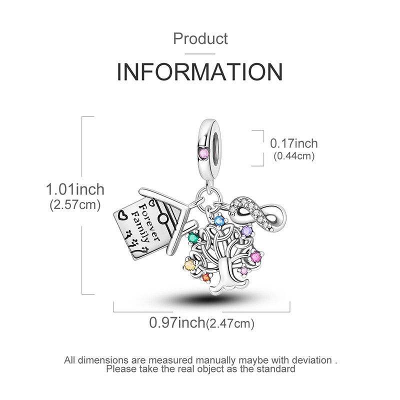 MULA European 925 Silver DIY Charm AAA CZ Tree Life House For Women Bracelet